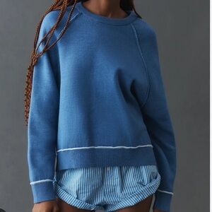 Pilcro Oaklyn Crewneck Sweatshirt, Blue, size XS